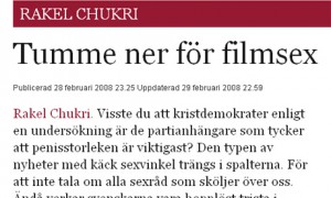 Tummen ner för filmsex