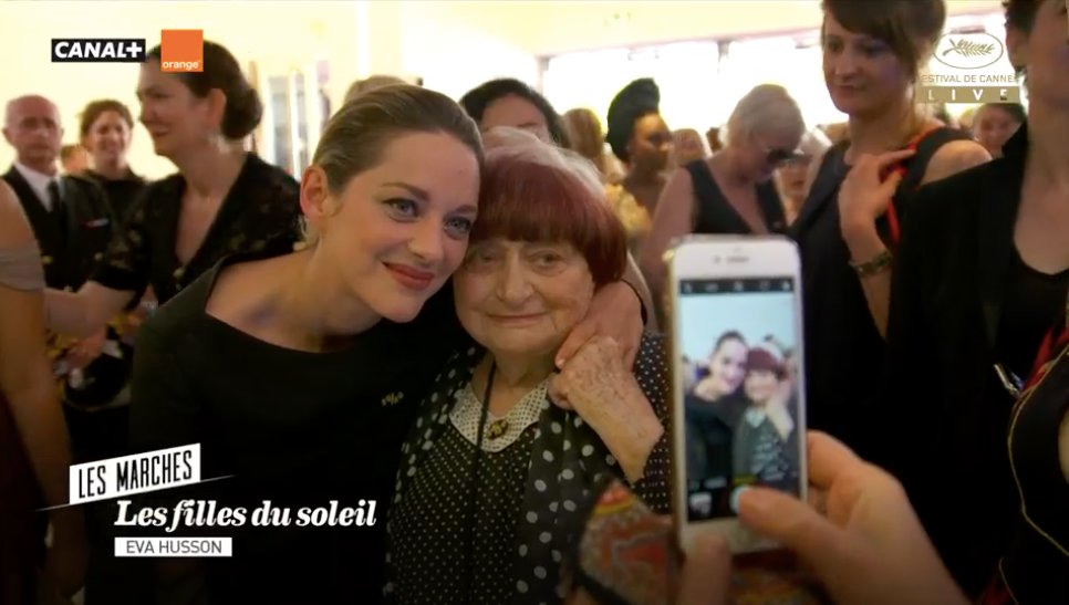 Cotillard och Varda, Cannes 2018.